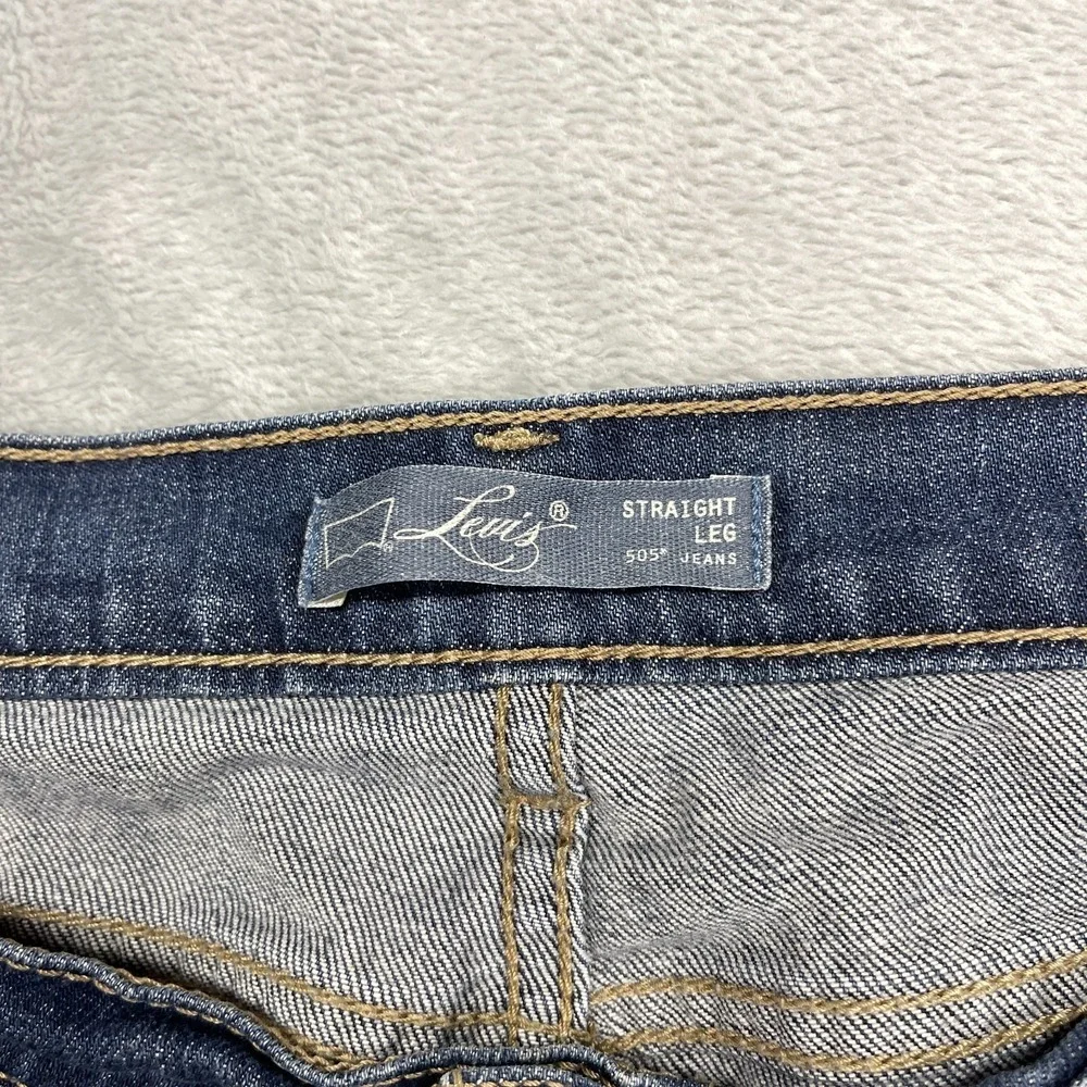 Levi's 505 Jeans Women's 14M‎ (34x30) Blue Denim Stretch Straight Leg Streetwear